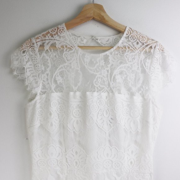 NEW BB Dakota Rhianna Illusion Yoke Lace Dress 8 - Picture 5 of 8